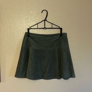 BCBGMAXAZRIA Forest Green Faux Suede Circle Skirt • Size Small